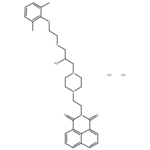 3-[2-(4-{3-[2-(2,6-Dimethylphenoxy)ethoxy]-2-hydroxypropyl}piperazin-1-yl)ethyl]-3-azatricyclo[7.3.1.0^{5,13}]trideca-1(12),5,7,9(13),10-pentaene-2,4-dione dihydrochloride Structure
