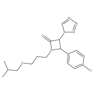4-(4-chlorophenyl)-1-[3-(2-methylpropoxy)propyl]-3-(1H-1,2,3,4-tetrazol-1-yl)azetidin-2-one Structure