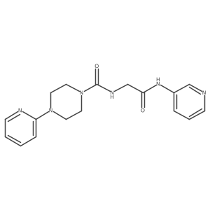 N-(2-oxo-2-(pyridin-3-ylamino)ethyl)-4-(pyridin-2-yl)piperazine-1-carboxamide结构式