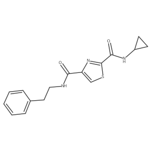 N2-cyclopropyl-N4-(2-phenylethyl)-1,3-thiazole-2,4-dicarboxamide Structure