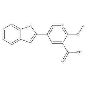 5-[Benzo(B)thiophen-2-YL]-2-methoxynicotinic acid结构式