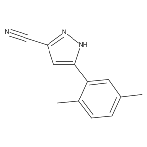 Cc1ccc(C)c(-c2cc(C#N)n[nH]2)c1结构式