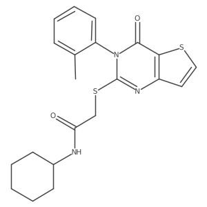N-cyclohexyl-2-{[3-(2-methylphenyl)-4-oxo-3,4-dihydrothieno[3,2-d]pyrimidin-2-yl]sulfanyl}acetamide Structure