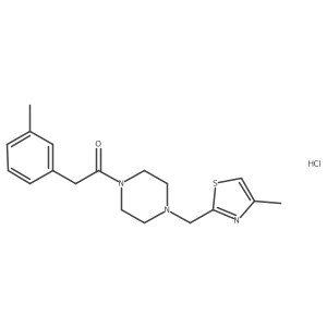 1-(4-((4-Methylthiazol-2-yl)methyl)piperazin-1-yl)-2-(m-tolyl)ethanone hydrochloride结构式