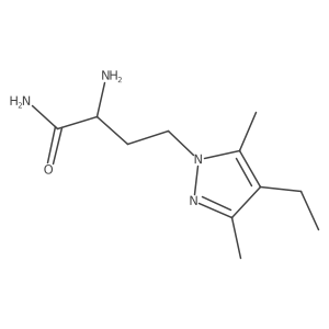 2-amino-4-(4-ethyl-3,5-dimethyl-1H-pyrazol-1-yl)butanamide Structure