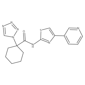 N-(4-(pyridin-3-yl)thiazol-2-yl)-1-(1H-tetrazol-1-yl)cyclohexanecarboxamide Structure