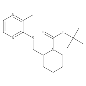 2-(3-Methyl-pyrazin-2-ylsulfanylmethyl)-piperidine-1-carboxylic acid tert-butyl ester结构式