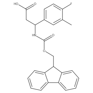 (3R)-3-({[(9H-fluoren-9-yl)methoxy]carbonyl}amino)-3-(4-fluoro-3-methylphenyl)propanoic acid结构式