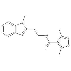 3,5-dimethyl-N-[2-(1-methyl-1H-benzimidazol-2-yl)ethyl]-1,2-oxazole-4-carboxamide结构式