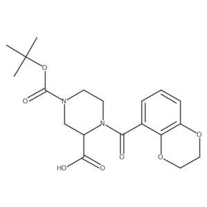 4-(Tert-butoxycarbonyl)-1-(2,3-dihydrobenzo[b][1,4]dioxine-5-carbonyl)piperazine-2-carboxylic acid结构式
