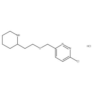 3-Chloro-6-((2-(piperidin-2-yl)ethoxy)methyl)pyridazine hydrochloride结构式