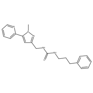 1-((1-methyl-5-(pyridin-2-yl)-1H-pyrazol-3-yl)methyl)-3-(3-phenylpropyl)urea结构式