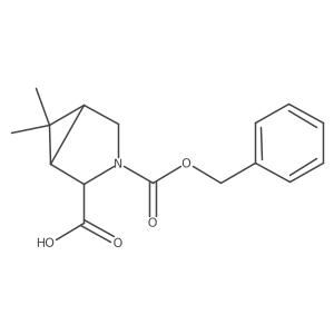 (1R,2S,5S)-3-((Benzyloxy)carbonyl)-6,6-dimethyl-3-azabicyclo[3.1.0]hexane-2-carboxylic acid结构式