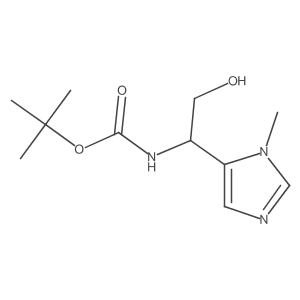 tert-butyl N-[2-hydroxy-1-(1-methyl-1H-imidazol-5-yl)ethyl]carbamate Structure