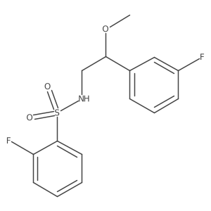 2-fluoro-N-(2-(3-fluorophenyl)-2-methoxyethyl)benzenesulfonamide Structure