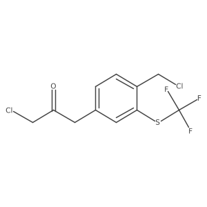 1-Chloro-3-(4-(chloromethyl)-3-(trifluoromethylthio)phenyl)propan-2-one结构式