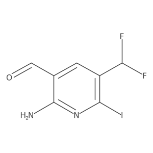 2-Amino-5-(difluoromethyl)-6-iodonicotinaldehyde Structure