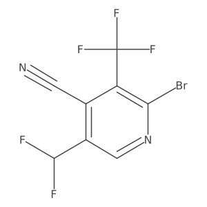 2-Bromo-5-(difluoromethyl)-3-(trifluoromethyl)isonicotinonitrile结构式