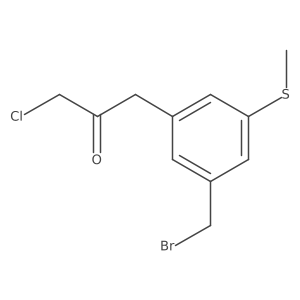 1-(3-(Bromomethyl)-5-(methylthio)phenyl)-3-chloropropan-2-one Structure