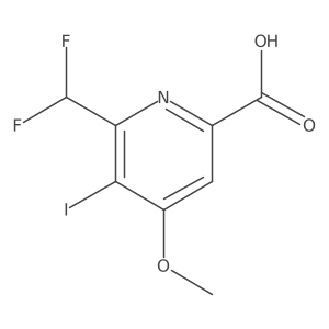 2-(Difluoromethyl)-3-iodo-4-methoxypyridine-6-carboxylic acid结构式