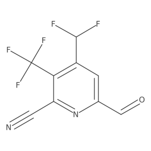 4-(Difluoromethyl)-6-formyl-3-(trifluoromethyl)picolinonitrile结构式