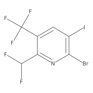 2-Bromo-6-(difluoromethyl)-3-iodo-5-(trifluoromethyl)pyridine结构式