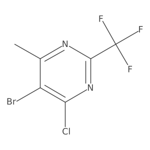 5-Bromo-4-chloro-6-methyl-2-(trifluoromethyl)pyrimidine结构式