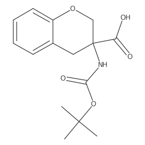 3-{[(tert-butoxy)carbonyl]amino}-3,4-dihydro-2H-1-benzopyran-3-carboxylic acid结构式