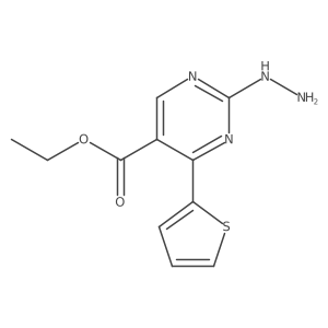 Ethyl 2-hydrazinyl-4-thiophen-2-ylpyrimidine-5-carboxylate结构式