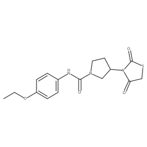 3-(2,4-dioxothiazolidin-3-yl)-N-(4-ethoxyphenyl)pyrrolidine-1-carboxamide结构式