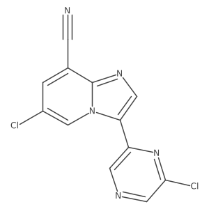 6-Chloro-3-(6-chloropyrazin-2-yl)imidazo[1,2-a]pyridine-8-carbonitrile Structure