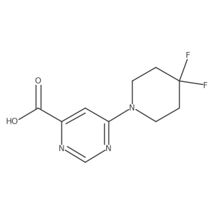 6-(4,4-Difluoropiperidin-1-yl)pyrimidine-4-carboxylic acid结构式