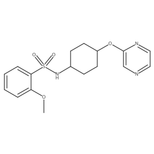 2-methoxy-N-((1r,4r)-4-(pyrazin-2-yloxy)cyclohexyl)benzenesulfonamide结构式