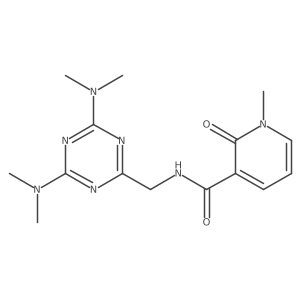 N-((4,6-bis(dimethylamino)-1,3,5-triazin-2-yl)methyl)-1-methyl-2-oxo-1,2-dihydropyridine-3-carboxamide结构式