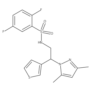 N-(2-(3,5-dimethyl-1H-pyrazol-1-yl)-2-(thiophen-3-yl)ethyl)-2,5-difluorobenzenesulfonamide Structure