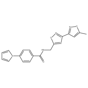 N-((3-(5-methylisoxazol-3-yl)-1,2,4-oxadiazol-5-yl)methyl)-4-(1H-pyrrol-1-yl)benzamide Structure