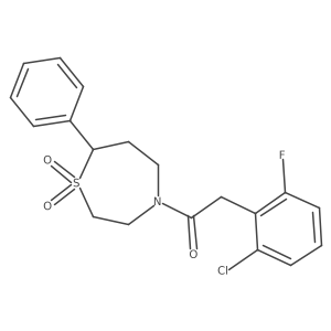 2-(2-Chloro-6-fluorophenyl)-1-(1,1-dioxido-7-phenyl-1,4-thiazepan-4-yl)ethanone结构式