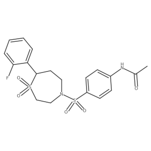 N-(4-((7-(2-fluorophenyl)-1,1-dioxido-1,4-thiazepan-4-yl)sulfonyl)phenyl)acetamide结构式