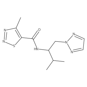 4-methyl-N-(3-methyl-1-(2H-1,2,3-triazol-2-yl)butan-2-yl)-1,2,3-thiadiazole-5-carboxamide结构式