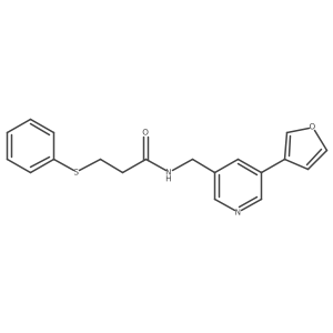 N-((5-(furan-3-yl)pyridin-3-yl)methyl)-3-(phenylthio)propanamide结构式