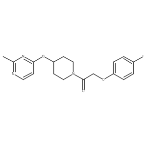 2-(4-Fluorophenoxy)-1-(4-((2-methylpyrimidin-4-yl)oxy)piperidin-1-yl)ethanone结构式