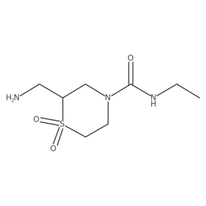 2-(aminomethyl)-N-ethyl-1,1-dioxo-1lambda6-thiomorpholine-4-carboxamide结构式