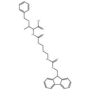 (2S,3R)-3-(benzyloxy)-2-[5-({[(9H-fluoren-9-yl)methoxy]carbonyl}amino)pentanamido]butanoic acid Structure