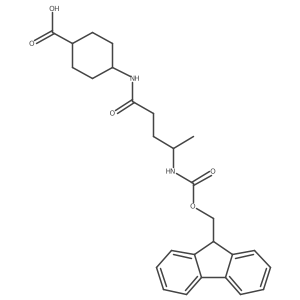 4-[4-({[(9H-fluoren-9-yl)methoxy]carbonyl}amino)pentanamido]cyclohexane-1-carboxylic acid结构式