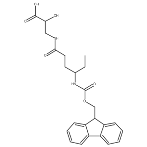 (2S)-3-[4-({[(9H-fluoren-9-yl)methoxy]carbonyl}amino)hexanamido]-2-hydroxypropanoic acid结构式