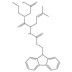 2-[2-({[(9H-fluoren-9-yl)methoxy]carbonyl}amino)-5-methyl-N-propylhex-4-enamido]acetic acid结构式