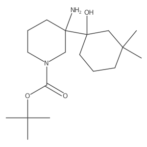 Tert-butyl 3-amino-3-(1-hydroxy-3,3-dimethylcyclohexyl)piperidine-1-carboxylate结构式