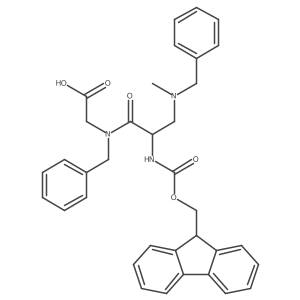 2-{N-benzyl-3-[benzyl(methyl)amino]-2-({[(9H-fluoren-9-yl)methoxy]carbonyl}amino)propanamido}acetic acid Structure