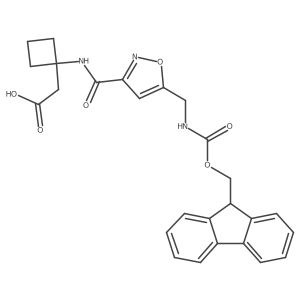 2-(1-{5-[({[(9H-fluoren-9-yl)methoxy]carbonyl}amino)methyl]-1,2-oxazole-3-amido}cyclobutyl)acetic acid Structure