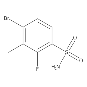 4-Bromo-2-fluoro-3-methylbenzene-1-sulfonamide结构式